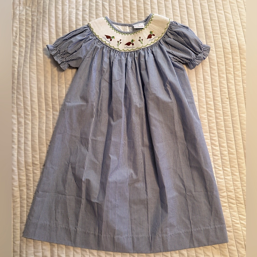 Stitchy Fish - Smocked Striped Dress
